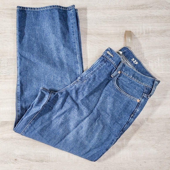 NWT Women J.Crew Petite High-Rise '90s Wide-Leg Jean in Antique Blue Wash Sz P32 - Picture 9 of 10